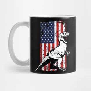 4th Of July American Flag Tyrannosaurs Rex Dinosaur Rex Premium Mug